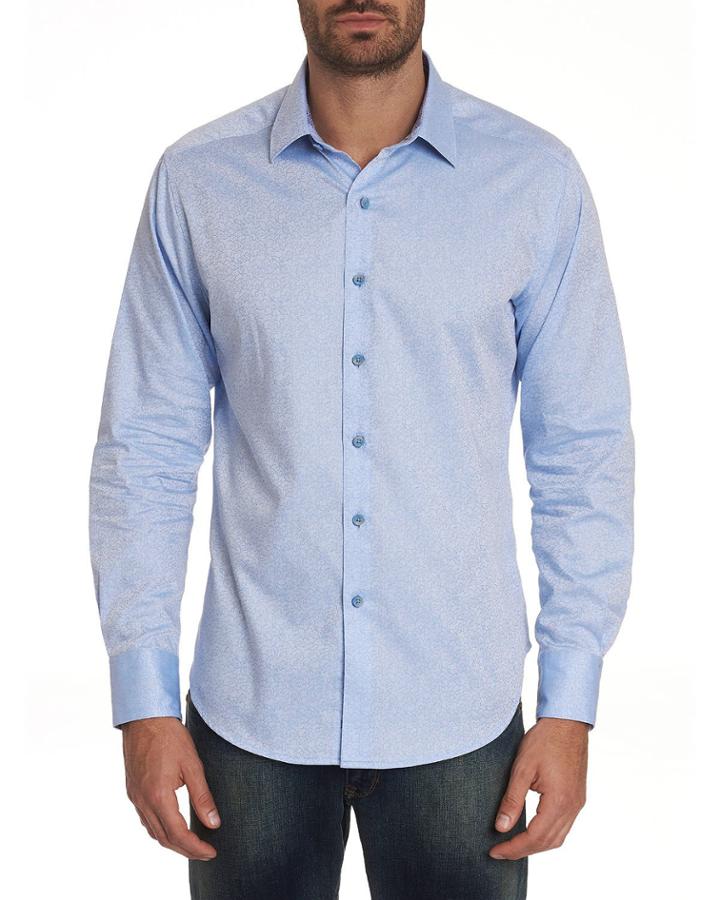 Men's Karen Patterned Sport Shirt With Contrast Detail