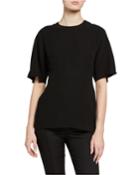 Peplum Flutter Sleeve