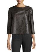Odene Asymmetric Leather Topper Jacket, Granite