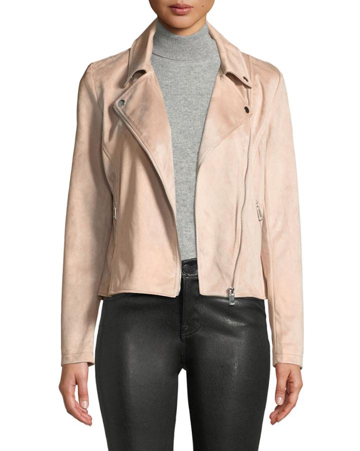 Faux-suede Motorcycle Jacket