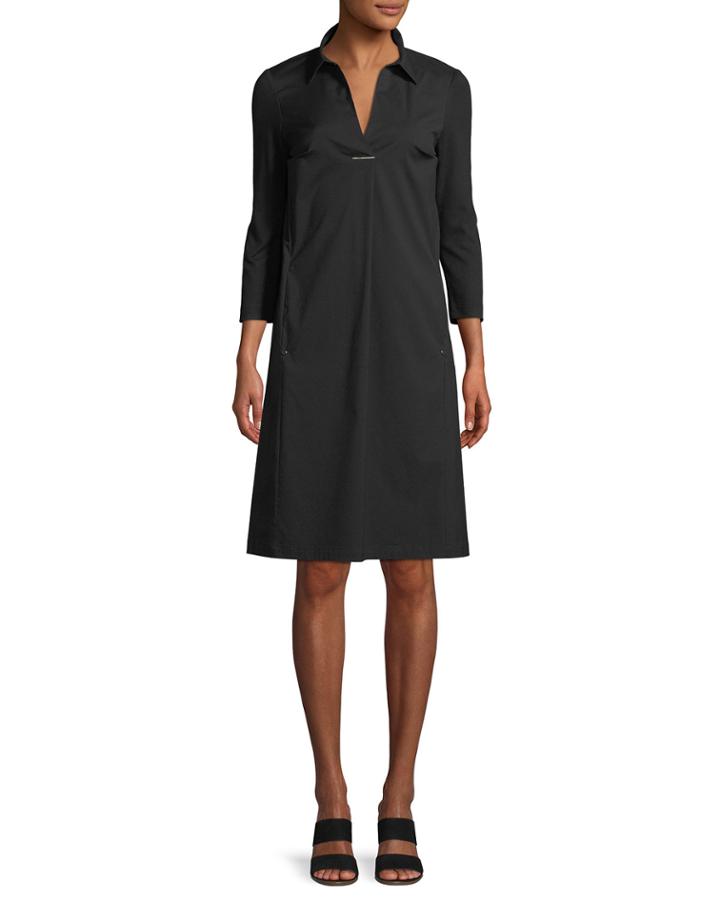 Zac Classic Stretch-poplin Dress With Jersey