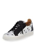 Men's Logo Patent Leather Low-top Sneakers,