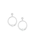 18k White Gold Diamond Open-circle Drop Earrings
