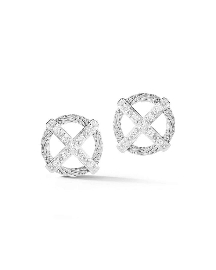 Diamond X-stud Earrings