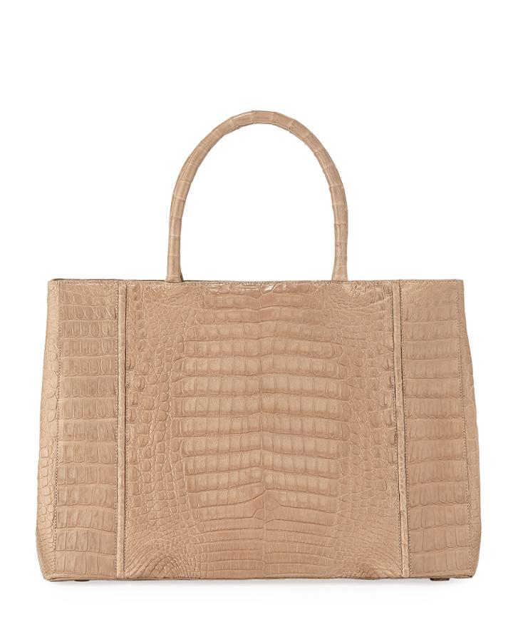 Large Crocodile Sectional Tote Bag