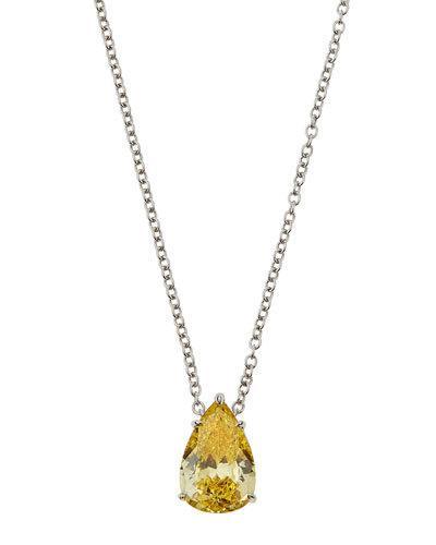 Pear-cut Canary Cz Crystal Necklace