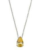 Pear-cut Canary Cz Crystal Necklace