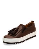 Leather Sneaker With Oversized Tassels On Archival Sawtooth