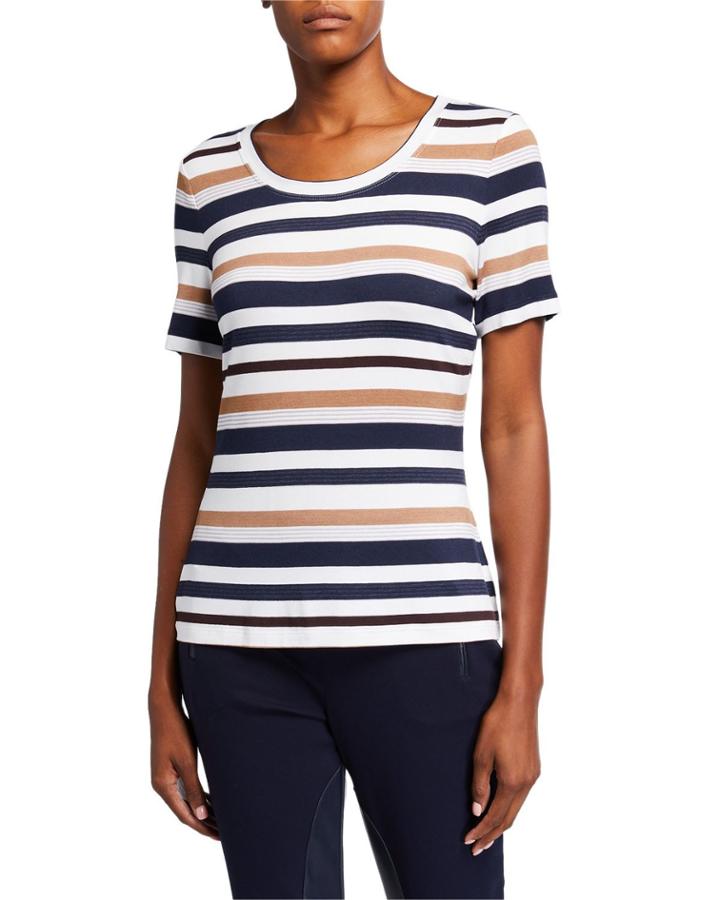 Textured Stripe Short-sleeve Jersey T-shirt