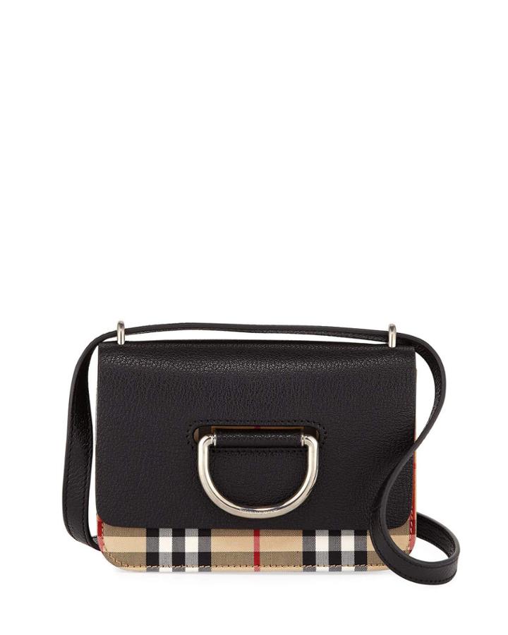 Mini D-ring Check Crossbody Bag