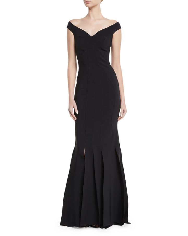 Ezia Off-the-shoulder Flapper Fringe Gown