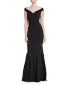 Ezia Off-the-shoulder Flapper Fringe Gown