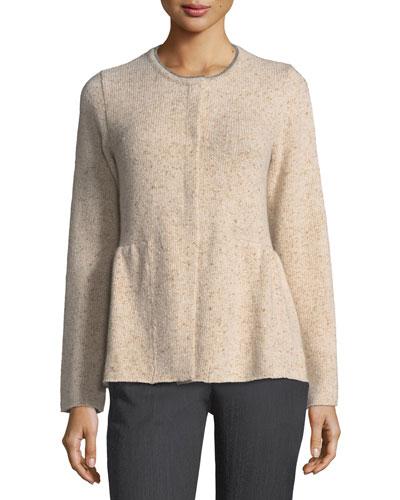 Cashmere Malfile Peplum Cardigan