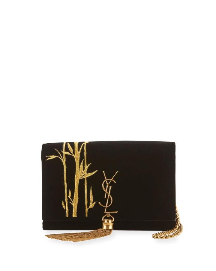 Bamboo Embroidered Suede Ysl