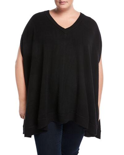 Cashmere V-neck Poncho,