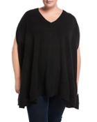 Cashmere V-neck Poncho,