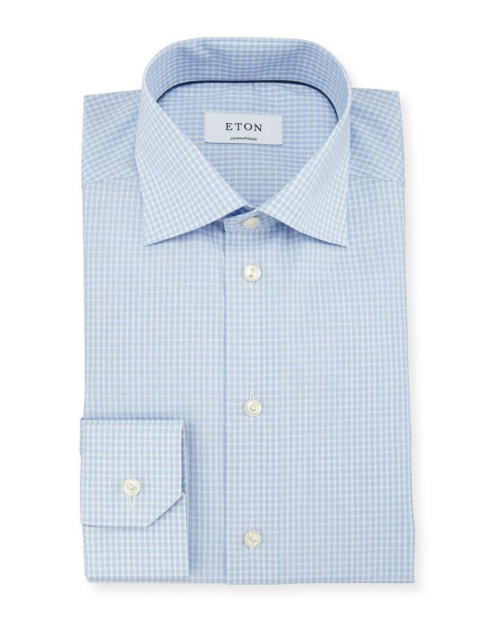 Contemporary-fit Dobby-check Woven Dress Shirt,