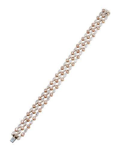 18k White And Rose Gold Pink Diamond And Diamond Bracelet