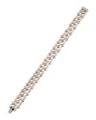 18k White And Rose Gold Pink Diamond And Diamond Bracelet