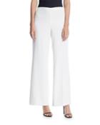 Wide-leg Side Zip Cotton Pants
