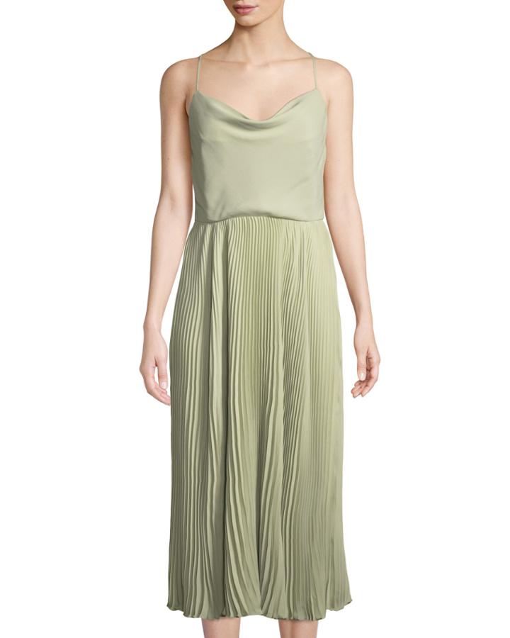 Strappy Pleated-skirt Silk