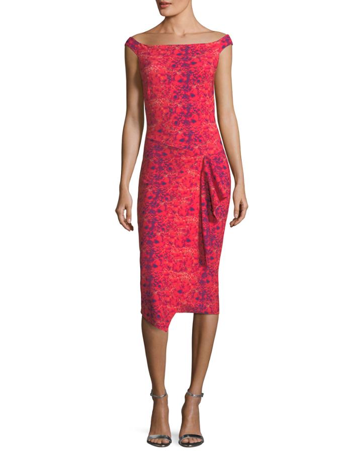 Kriti Cap-sleeve Boat-neck Cocktail