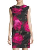 Wondrous Floral-print Cowl-neck Dress