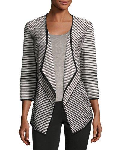3/4-sleeve Open-front Knit Jacket,
