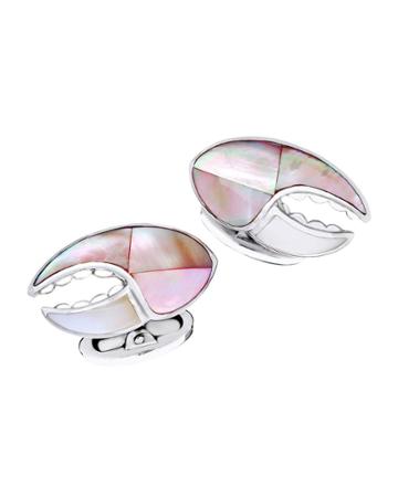 Lobster Claw Cuff Links With Mother-of-pearl