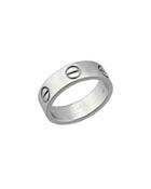 Estate 18k White Gold Love Ring,