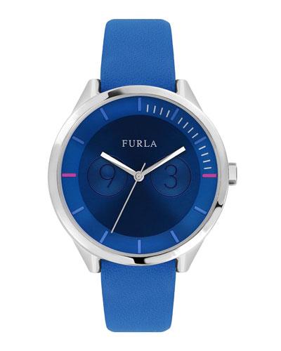 31mm Metropolis Leather Watch, Blue