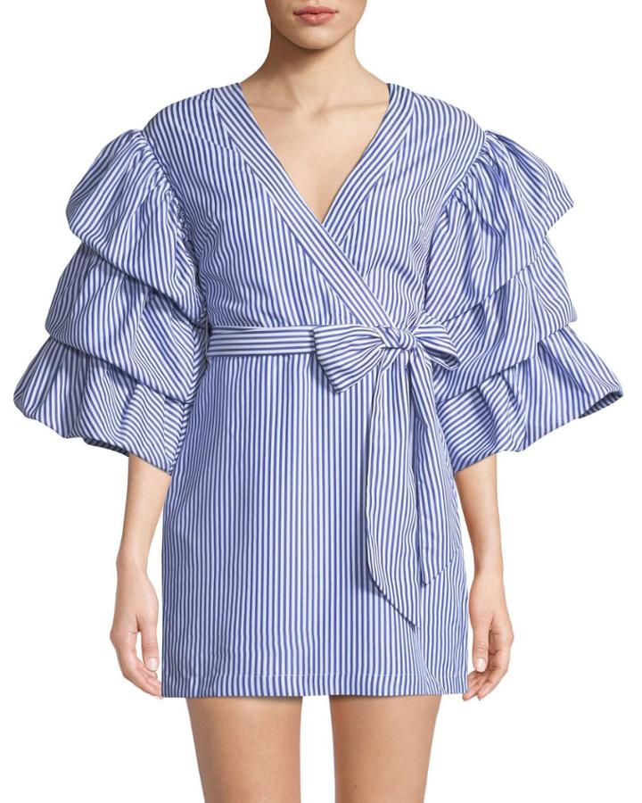 Striped Puff-sleeve
