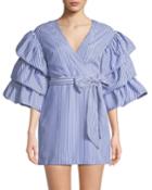 Striped Puff-sleeve