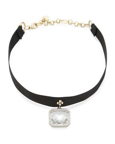 Asscher-cut Crystal Choker Necklace, Clear