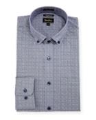 Trim-fit Regular-finish Check-dot Print Dress