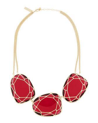 Kendra Scott Marcella Three-stone Necklace, Red