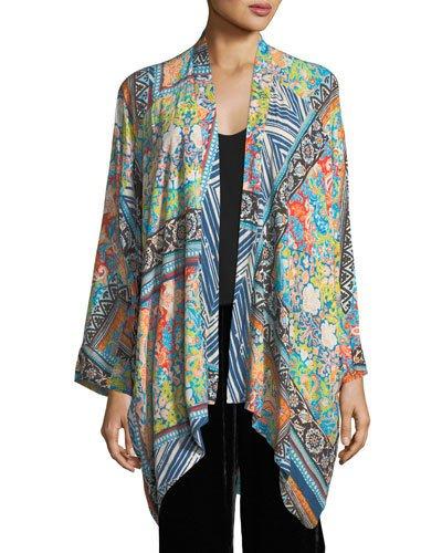 Challis Draped Frame Kimono