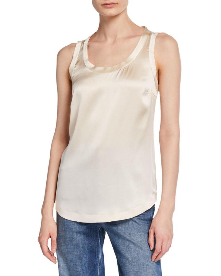 Silk Rounded-hem Tank