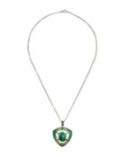 Tamboli Emerald Pendant Necklace With Diamonds