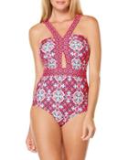 Keyhole Graphic-print One-piece