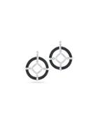 18k Diamond Cable Circle Drop Earrings