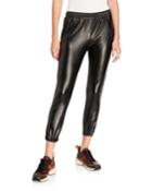 Faux-leather Track Pants