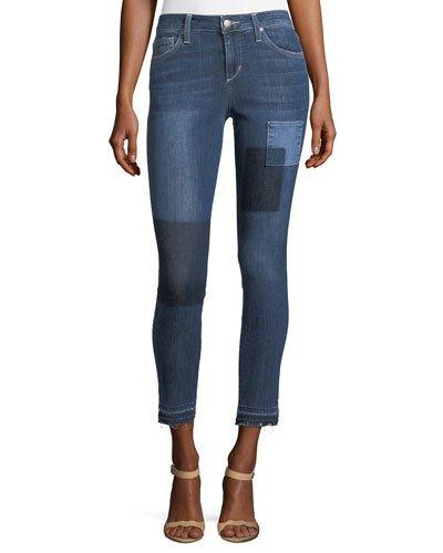 Cropped Patchwork Denim Jeans