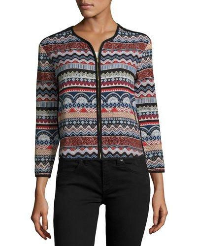 Embroidered Zip-up Jacket,