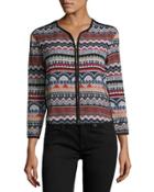 Embroidered Zip-up Jacket,