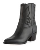 Smooth Leather Western Booties