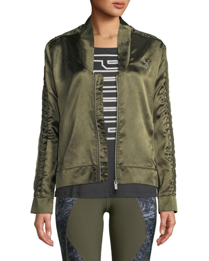 Satin Lux T7 Jacket, Green