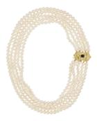 Belpearl Layered Multi-strand Akoya Pearl Necklace W/ Decorative Clasp, Women's