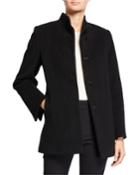 Short Wing-collar Wool-cashmere Coat