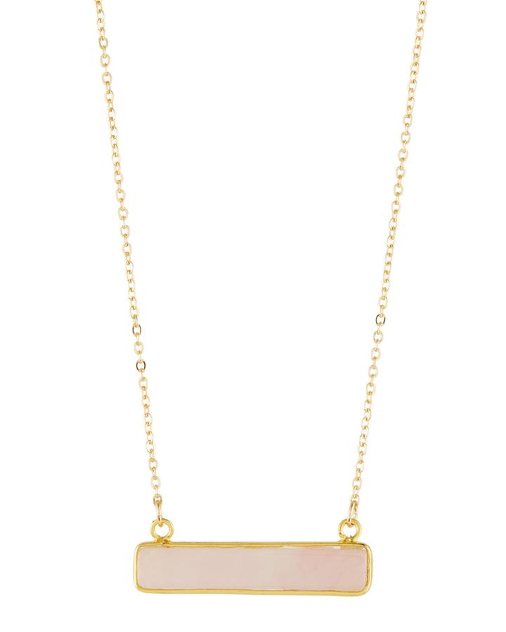 Stone Bar Pendant Necklace,